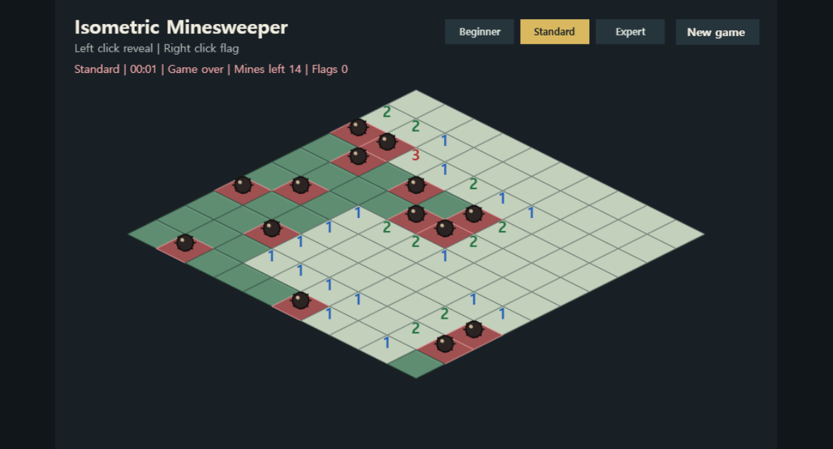 Phaser 4 Isometric Minesweeper 4편 — 난이도, 타이머, 렌더링 polish 넣기