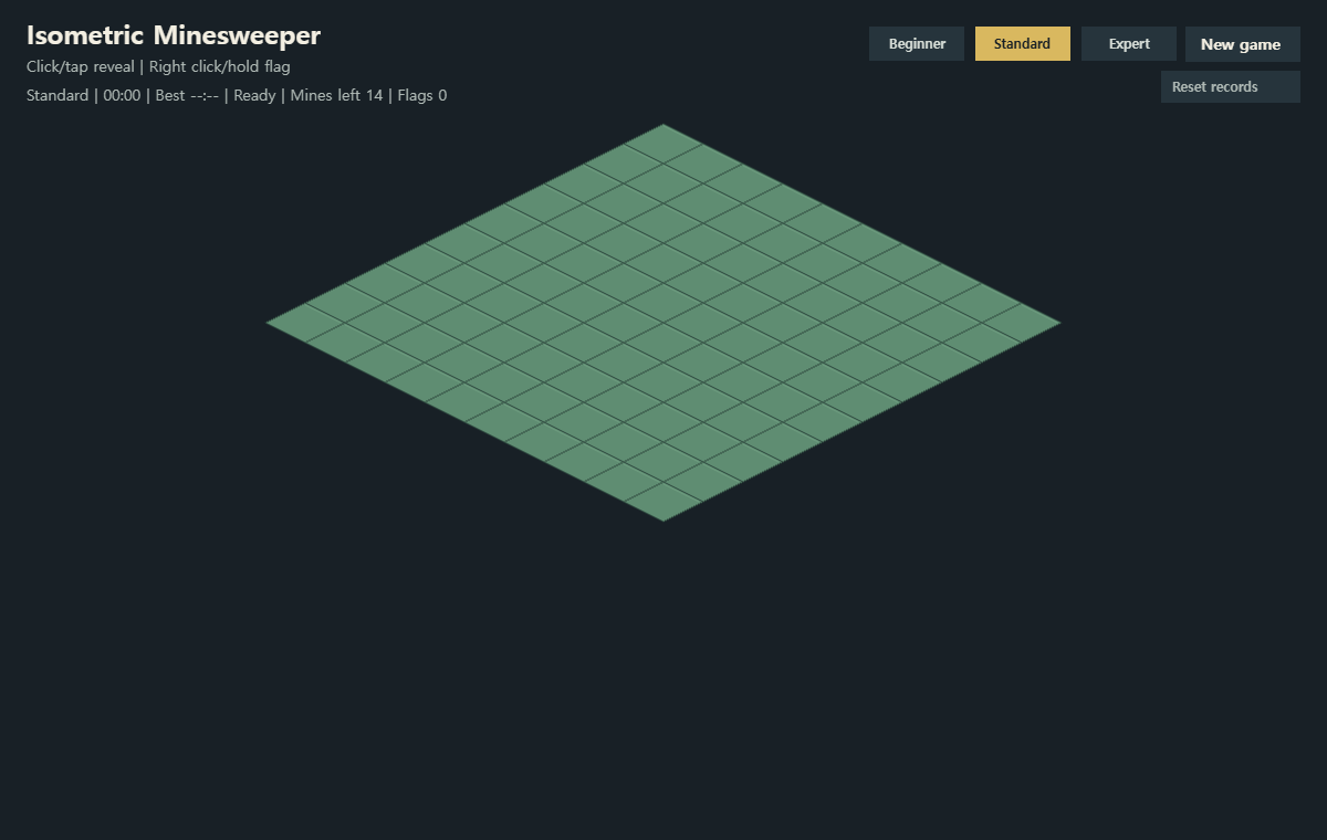 Phaser 4 Isometric Minesweeper 6편 — localStorage 기록 저장으로 마무리하기