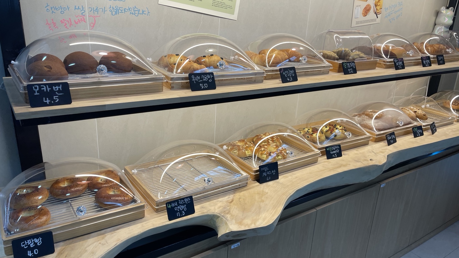 소나로커피앤베이커리 베이커리 진열대