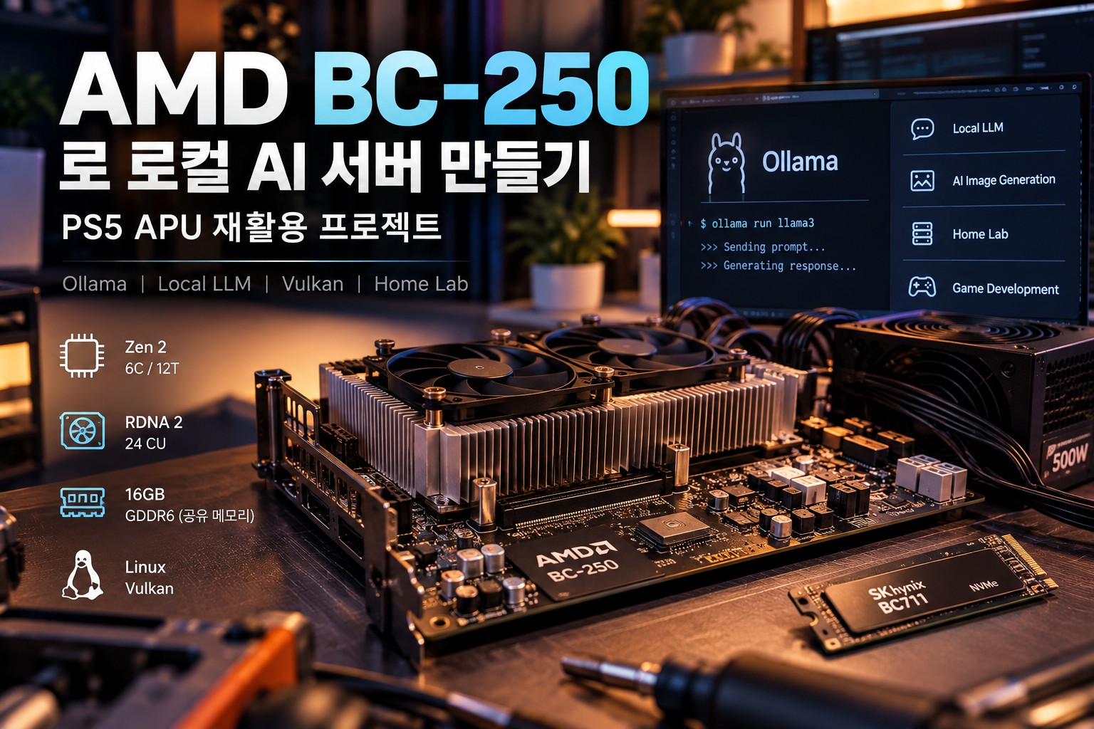 AMD BC-250으로 로컬 AI 서버 만들기 — PS5 APU 재활용 프로젝트